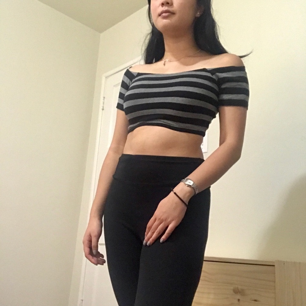 F21 Stripped Cropped/Clubbing Top